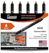 Dri Mark CFDRet6Pk Counterfeit Bill Detector Retractable Marker Pen, Made in The USA, Fake Money ...
