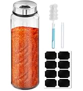 Segarty 15oz Spice Jar with Accessories, 1 Pack 450ml Glass Salt Pepper Bottle with Shaker Lids f...