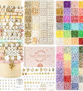 Dowsabel 3 Boxes 48 Colors Friendship Clay Beads Bracelet Kit with Charms Kit for Jewelry Making,...