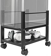J JACKCUBE DESIGN 2 Tier Computer Tower Stand for Desktop CPU, Gaming PC Holder, Mobile Rolling C...
