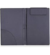 KINGFOM 9"X 6" Leather Menu Folder Presenter Guest Check Book Holder Money Pocket Fit Server Apro...