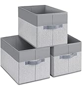 DIMJ Closet Baskets for Organizing, Collapsible Storage Bins with Handles, Decorative Bins for Cl...