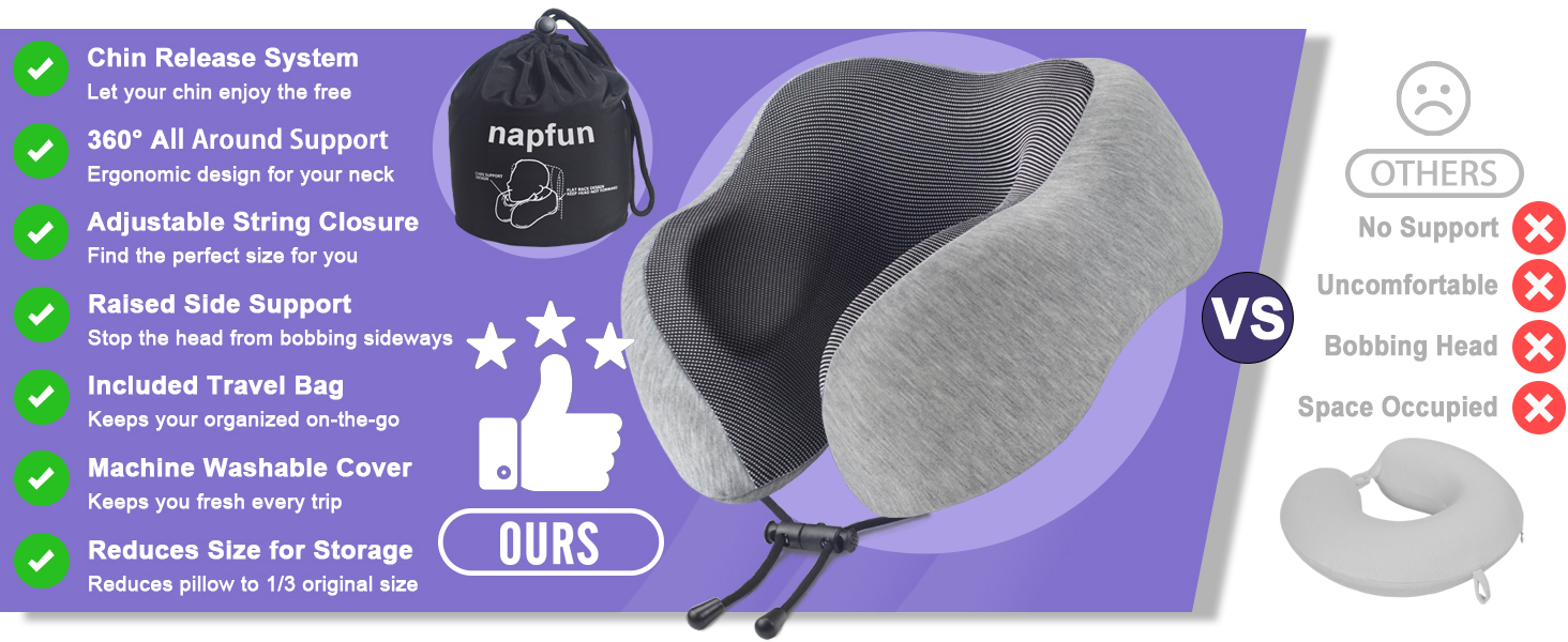 napfun travel pillow - comparison