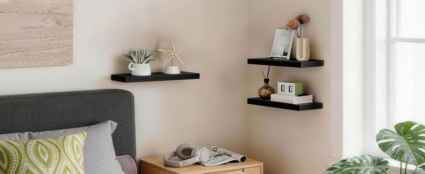 floating shelves for bedroom