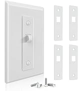 4 Pack Light Switch Guard, Metal Stopper for White Light Switch Cover Plate, Keep the Lights on/o...
