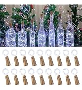 Etinga 18 Pack Wine Bottle Lights with Cork, 20 LEDs 6.6 Feet Silver Wire Cork Bottle Lights,Fair...