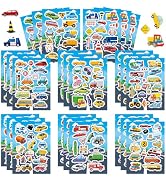 24 Sheets Transportation Car Stickers for Kids, 380+ Pcs Vehicle Stickers Bulk Preschool Sticker ...