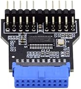chenyang USB 3.0 Front Panel Header 19Pin/20Pin 1 to 2 HUB 9Pin/10Pin Mainboard Header Extension ...