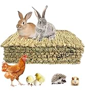 MUYG 8 PCS Rabbit Grass Mat,Natural Bunny Grass Mat Woven,Pet Bed Nest Mats Rabbits Chew Toys for...