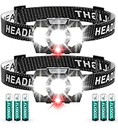 Lsnisni LED Headlamp 2 Pack,1500 Lumen Bright Head Lamp with 7 Modes,Lightweight and Adjustable H...