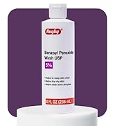 Rugby Benzoyl Peroxide Wash USP 5% - Helps to Clear Acne Pimples and Dry Oily Skin - Acne Medicat...
