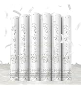 6 Pack White Confetti Poppers,Confetti Cannon,12 Inch Party Poppers Confetti Shooters Launches 20...