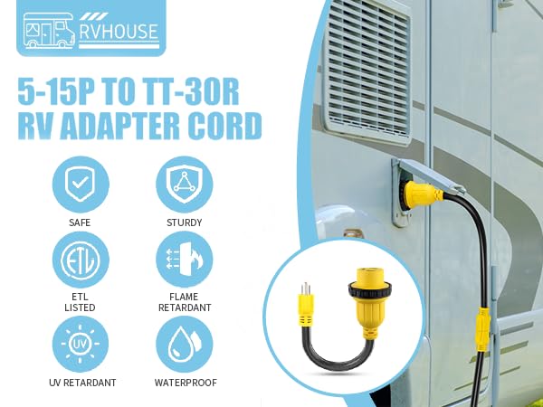 30 Amp to 15 Amp 110V RV Adapter