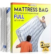 2PCS Plastic Mattress Bag for Moving Storage, Waterproof Mattress Cover, Mattress Protector for M...