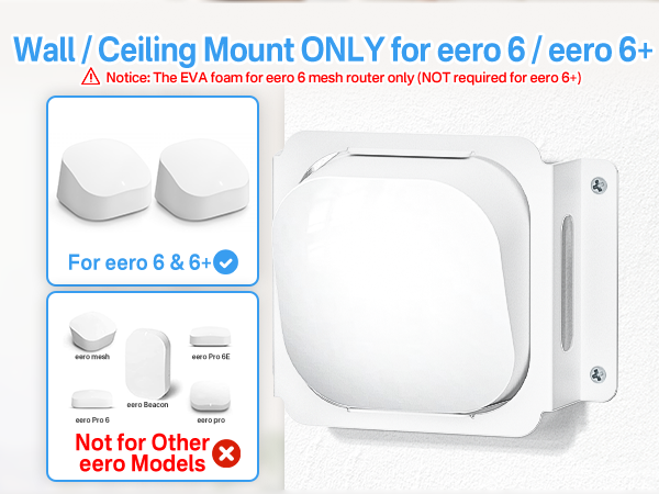 Metal Ceiling / Wall Mount Holder for eero 6 Plus and eero 6