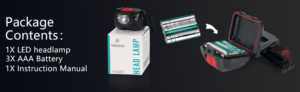 headlamp red and white light