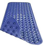 Naoloture Extra Long Bathtub Mat Non Slip, Navy Blue Soft Bath Mat for Tub 40 x 16 Inch Full Size...