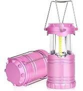SEAMAGIC 2-Pack LED Pink Camping Lanterns, Portable Camping Lights, Outdoor Handled Lamps, Essent...