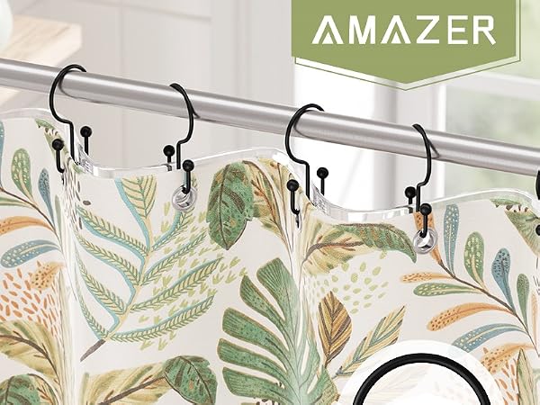 Amazer 12PCS Minimalist Simple Double Shower Curtain Hooks