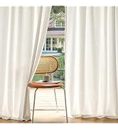 MIULEE Non-See-Through Privacy Linen Curtains 2 Panels, Light Filtering Window Curtains Farmhouse...