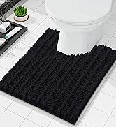 Arotive Luxury Chenille Toilet Rugs U-Shaped, Extra Soft Thick Absorbent Toilet Mat, Non-Slip Sha...
