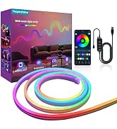 Yeqeeshine Neon Rope Light, 6.56FT RGB LED Strip Light APP Control, Button Control, 5V Musci Sync...