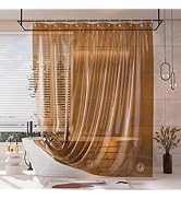 AmazerBath Shower Curtain Liner, 100% EVA Soft Clear Amber Heavy Duty Shower Curtain and Liner 2-...