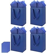 Epoesch 4 Pack Medium Gift Bags With Handles and 8 Tissue Paper, 8 X 5 X10 Inch Paper Bags Bulk f...