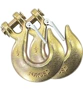 1/2" Clevis Chain Hooks, 2 Pack Heavy Duty Clevis Slip Hook with Safety Latch, Forged G70 Safety ...