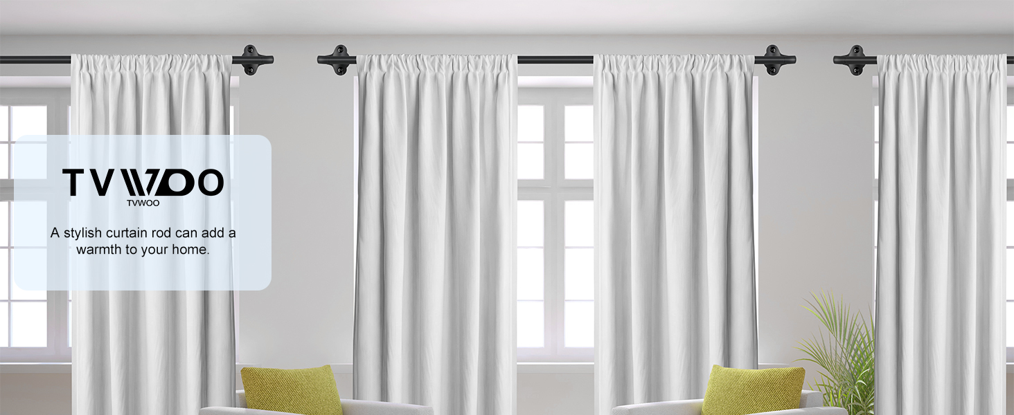 curtain rods wrap around blackout room darkening modern adjustable telescoping curved hidden 5/8inch