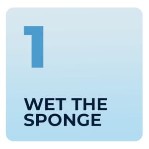 wetting cleaning sponge before use