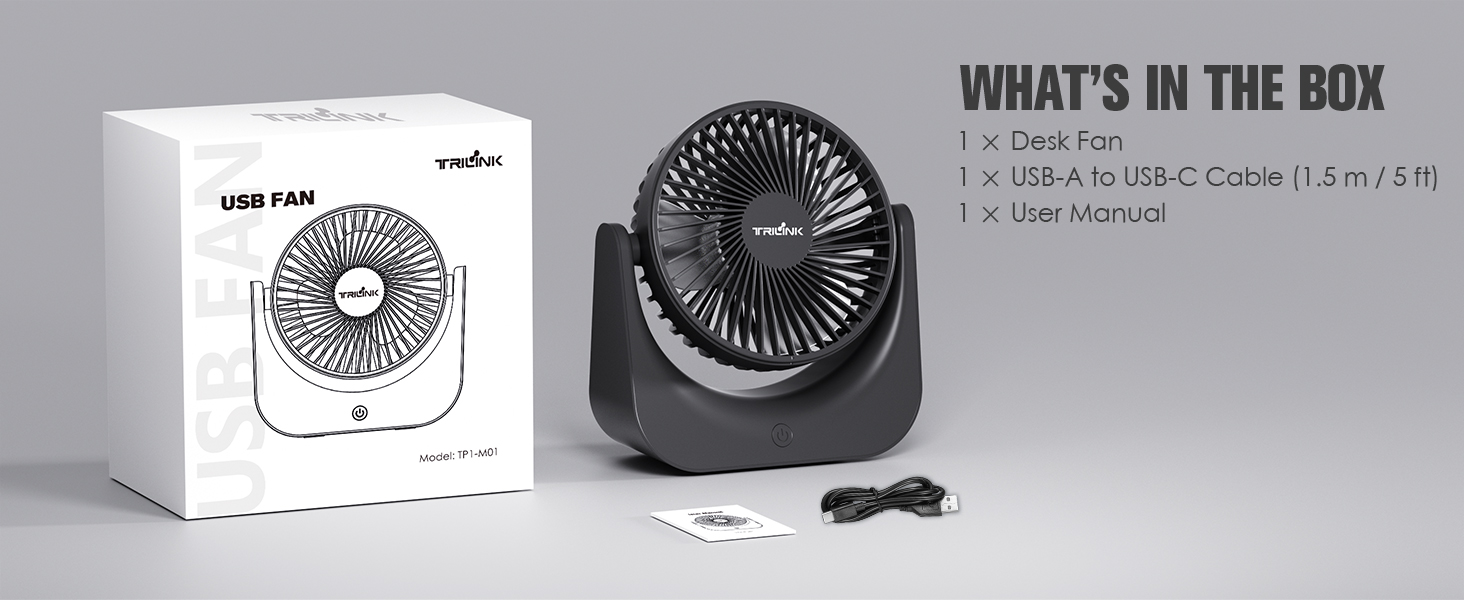 TRILINK USB Desk Fan