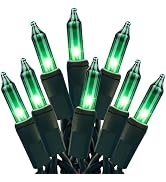 HISHINY Green String Lights 100 Count Mini St Patricks Decorations Lights with Green Wire for Out...