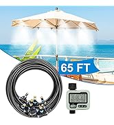 Outdoor Mister System for Outside Patio, Misting Cooling System 65Ft + Water Timer, Water Mist Ho...