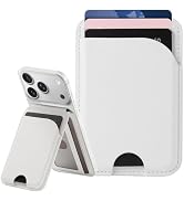 Spotelo Magnetic Card Holder, White 3-Slots Slim Magnetic Wallet for iPhone with RFID Blocking, A...