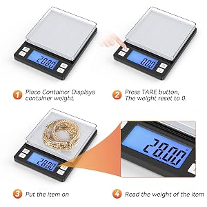 BOMATA 0.01g/1kg Upgraded Small Precise Jewelry Scale,