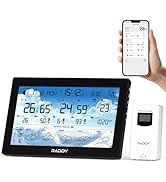 Raddy N90 Wi-Fi Weather Station with 8.8" Display, Smart App Connectivity, Indoor Outdoor Thermom...
