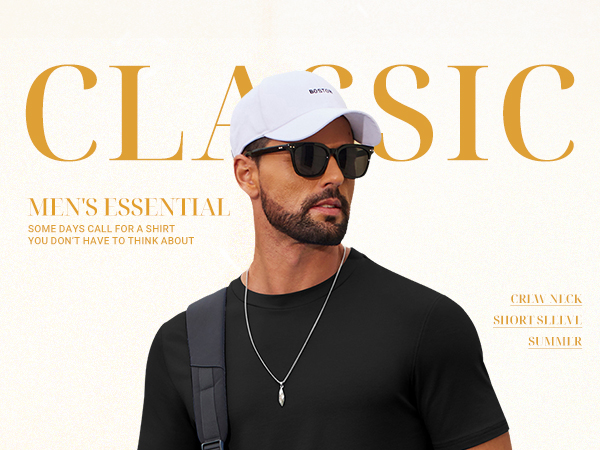 casual black tshirt men