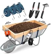 Large Soil Sifter with 40W Adjustable Vibration Motor, 39.3" x 19.6" Automatic Wooden Rocks Dirt ...