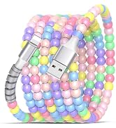USB A to Lighting Charging Cable Beaded MFi-certified for iPhone 14 13 6FT | Beaded Phone Chargin...