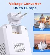 2000W Voltage Converter US to Europe for Hair Dryers, 7-in-1 220V to 110V Converter for European ...