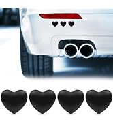 YGMONER Heart Shaped Emblem Metal Sticker 4 Pieces 1.1" x 1" DIY 3D Decorative Stickers for Car E...