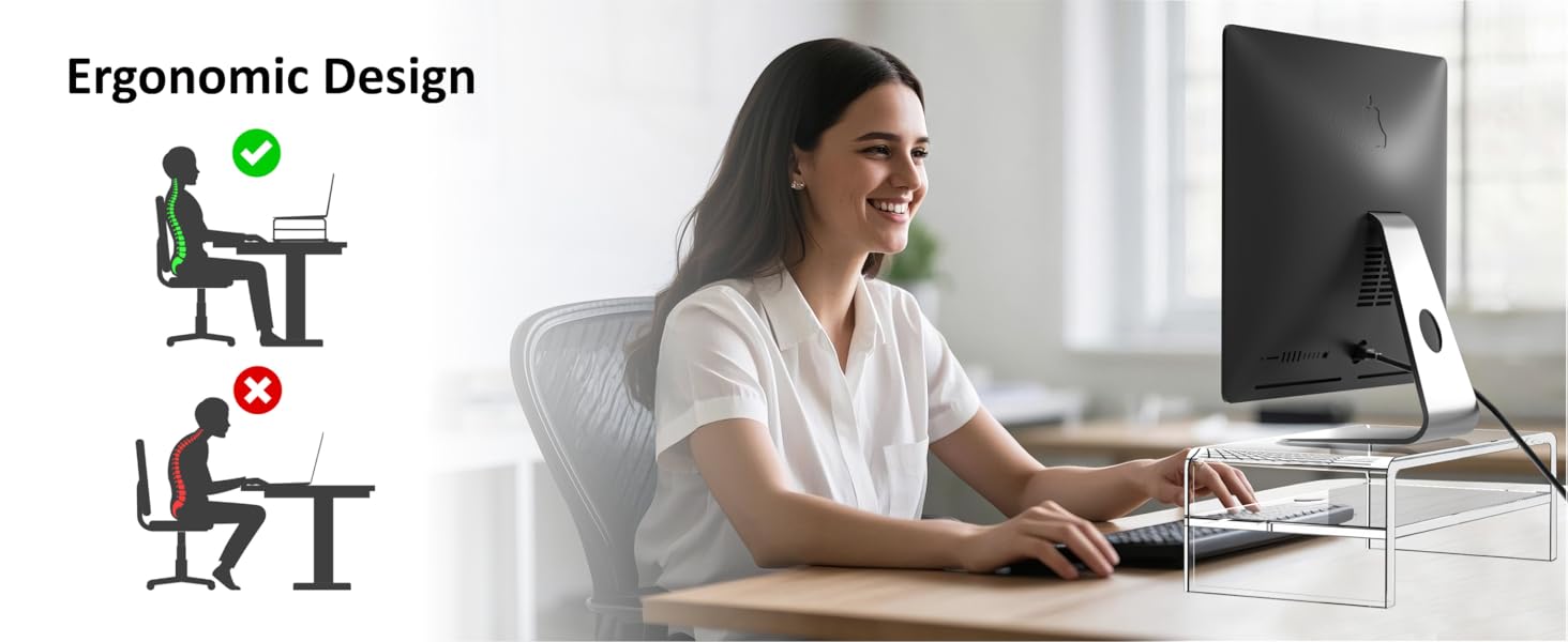 Egchi Clear Acrylic Monitor Stand Riser