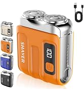 Mini Electric Shaver for Men, Portable Travel Double Ring Beard Razor | Pocket Portable Design, F...