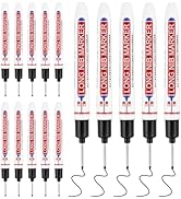 15 Pcs Long Nib Marker, 20 mm Long Head Deep Hole Marker Pens, Fine Nose Tip Deep Reach Permanent...