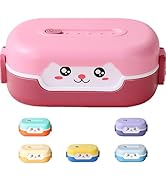 WYGLHLF Bento Box, with Cutlery Set Portable Lunch Box, 700ML Leak-proof 2 Compartment Lunch Cont...