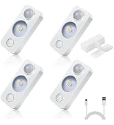 NIEGNOWOO LED Motion Sensor Puck Lights, Rechargeable Cabinet Lights, Stick on Wireless LED Night...