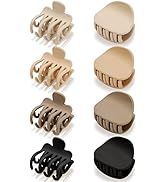 ATODEN Small Hair Clips Claw Clips for Thin Hair 8 Pcs Cute Hair Clips Neutral Claw Clips Double ...