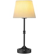 JACKYLED Cordless Table Lamp Portable, 3 Color Lights with Dimmer, 5400mAh Battery Operated Recha...
