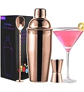 Safring 24oz Cocktail Shaker Bar Set, Martini Shaker with Built-In Strainer, Measuring Jigger, Mi...